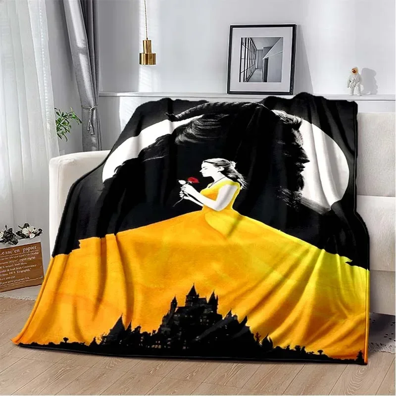 thumbnail image 1 of Manta ligera con estampado de La Bella y la Bestia para sala de estar, dormitorio, habitación de los niños, cálida, regalo de Navidad, 1 of 5