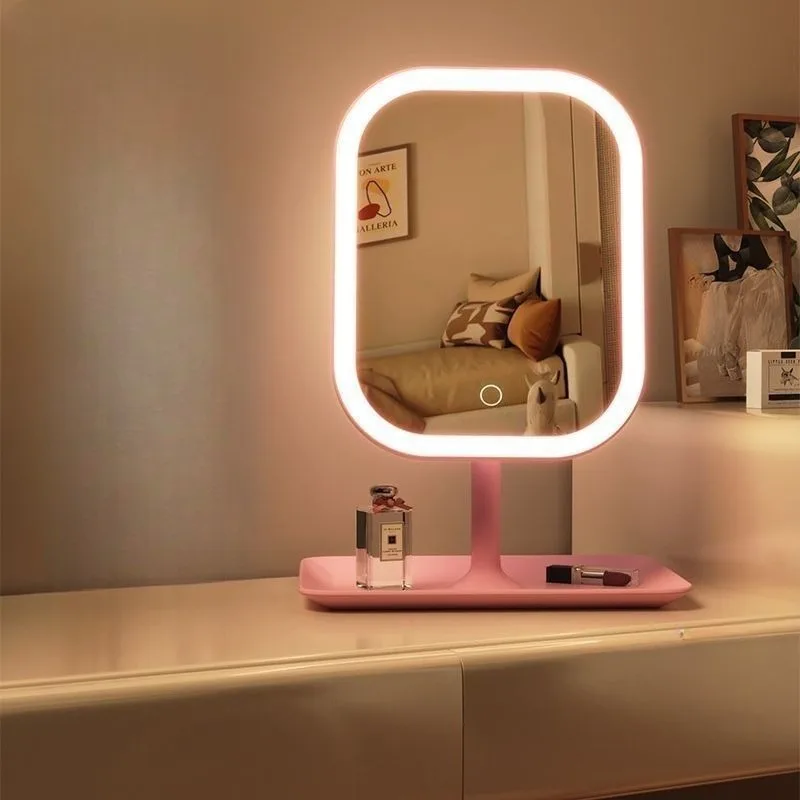 Professional LED Vanity Mirror with 3 Light Modes-Folding Stand&Touch Control,Portable Rechargeable Makeup Mirror for Travel