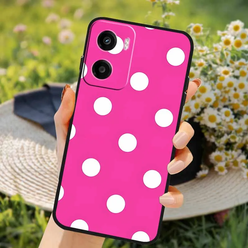 Polka Dots Black TPU Bumper Phone Case Cover