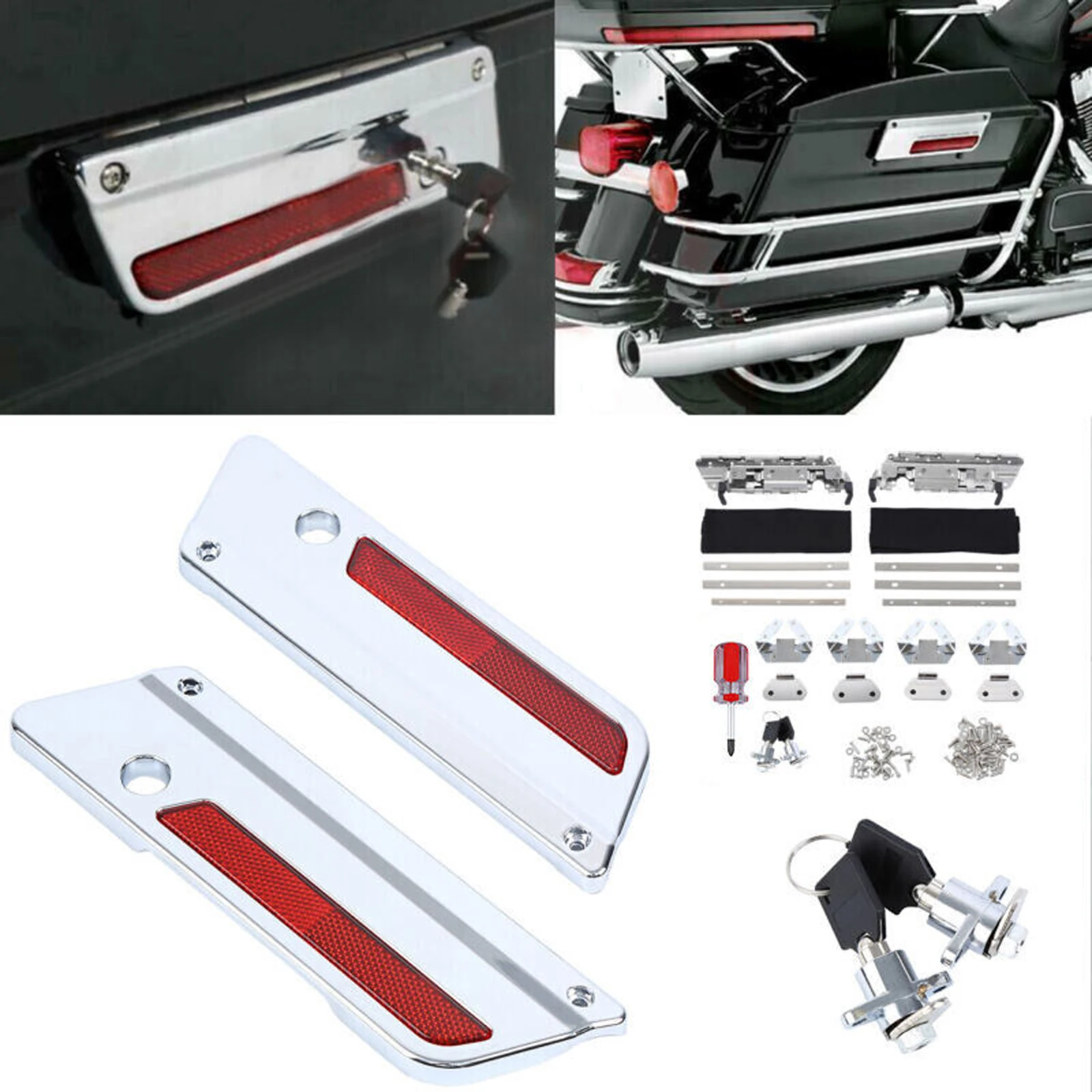 Motorcycle Saddlebag Hardware Latch Harley Touring Lock Saddlebag