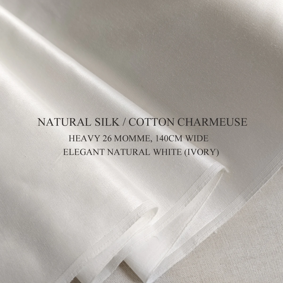 Heavy 26 momme 55'' Wide Natural White Cotton Silk Satin Material Mulberry  Silk Cotton Charmeuse Fabric Wedding - AliExpress 15