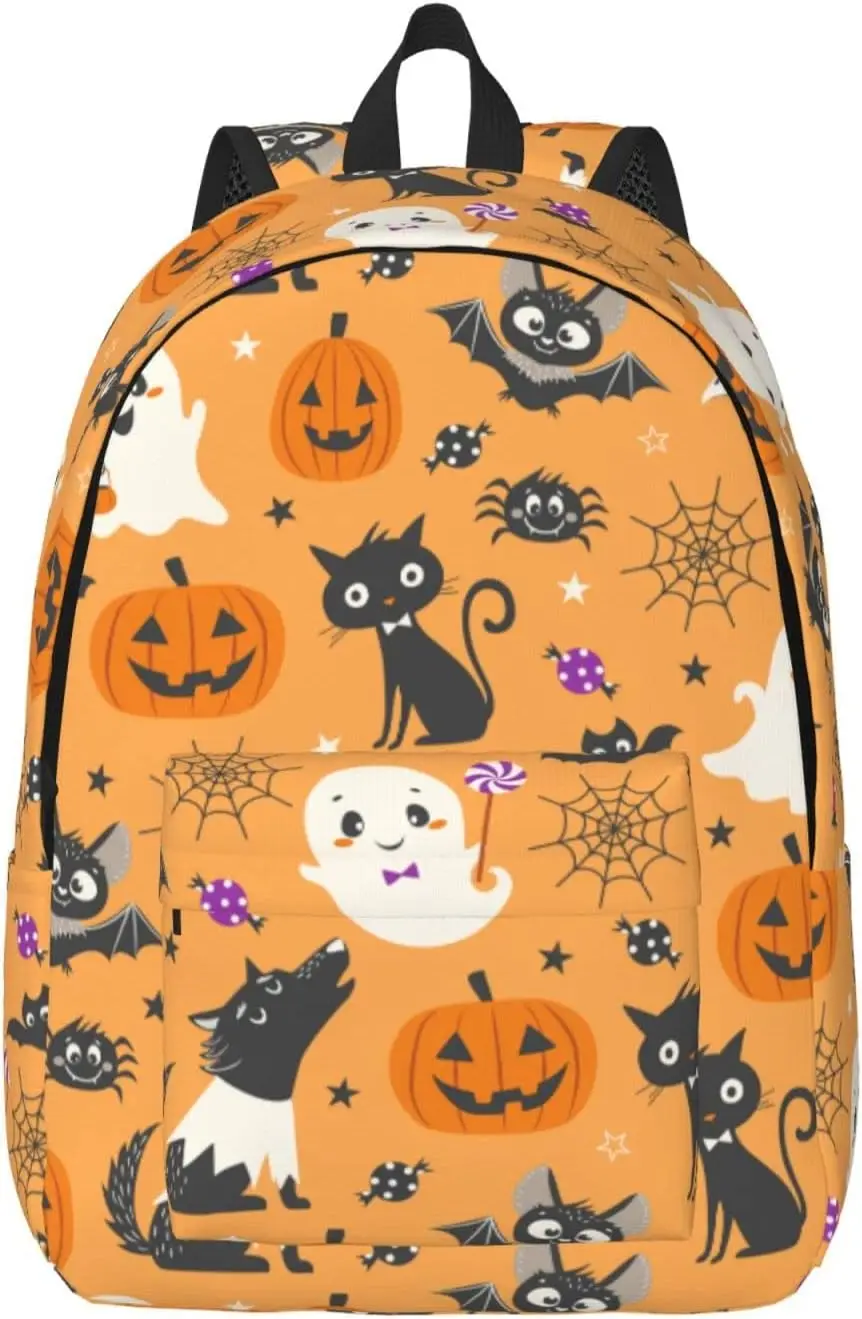 

Backpack Casual Lightweight Halloween Cute Pumpkin Ghost Laptop Backpack Men Women Travel Bag Outdoor Canvas Daypack