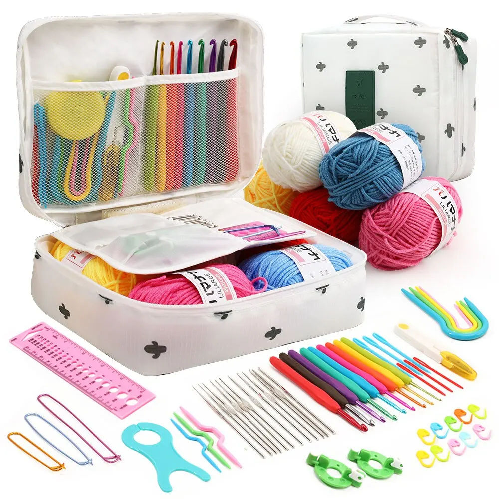 Kits de ganchillo para principiantes y principiantes, herramientas de tejer  de mano portátiles, multicolor, 53 unidades - AliExpress