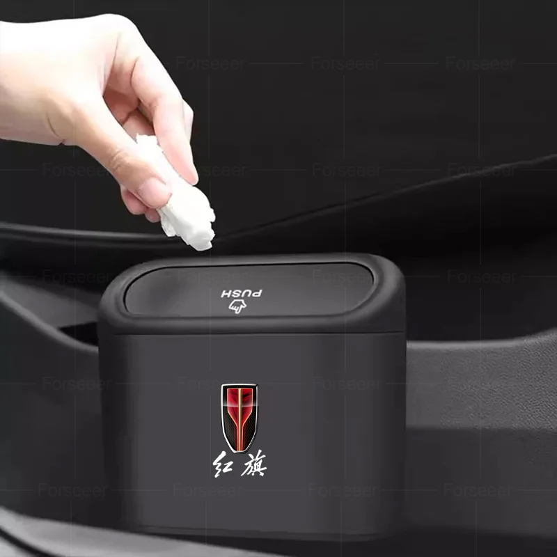 Car Trash Can Hanging Auto Trash Bin Accessory Hongqi EHS9 H9 HS5 HS3 H5 H6 H7 HS7 LS7 HQ9 EQM5 Auto Interior Accessories