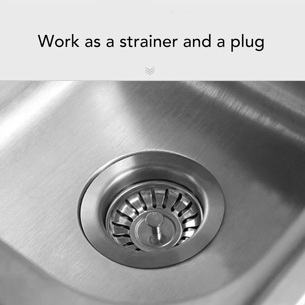 Kitchen Sink Filter Stainless Steel Hole Bathtub Drain Hair Catcher Stopper Sewer Strainer Basin Waste Plug No Clog Filter