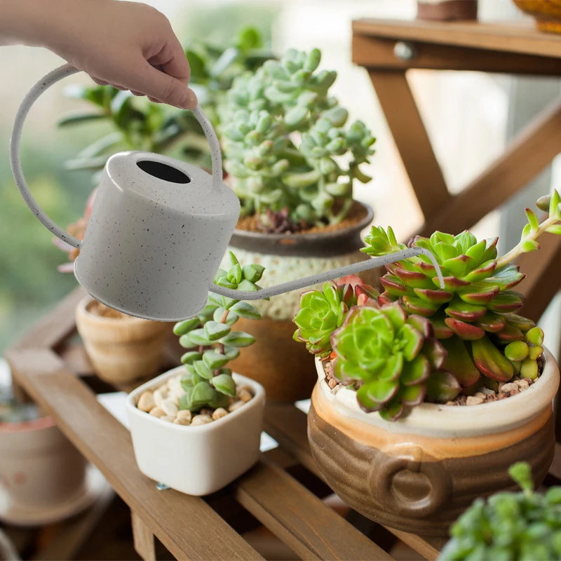 1.3L Watering Can Metal Garden Stainless Steel for Home Flower Water Bottle Easy Use Handle for Watering Plant Long Mouth