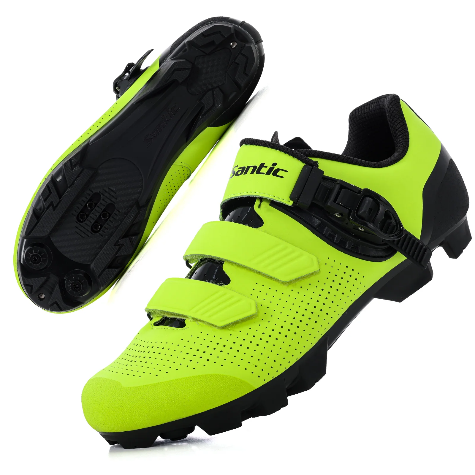 Santic Mountain Bike Lock Shoes for Men SPD Locking Shoes MTB Bike Accessories Breathable Self-Locking Unisex Cycling Sneakers cycling shoes bike lock shoes