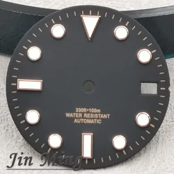 Luxury Multi-Color Luminous Date Window Aseptic Dial for Automatic Movement Watches (Black Rose)