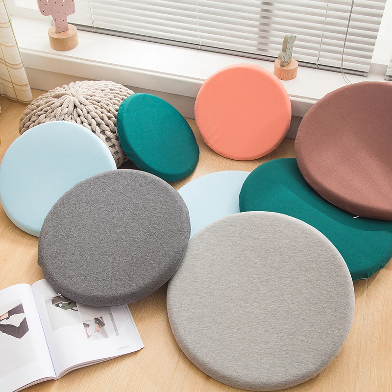 Memory Foam Seat Cushion 30/35/40/45cm Anti-Slip Soft Solid round Floor Seat Futon Office Chair Pad Bar Stool Seat Stool Cushion 5