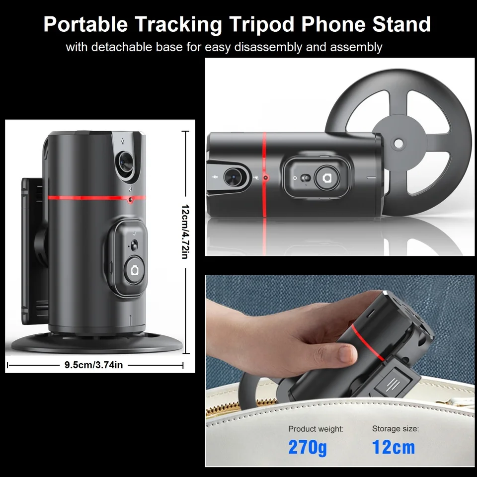 Treppiede con Rilevamento Automatico del Viso e Rotazione 360