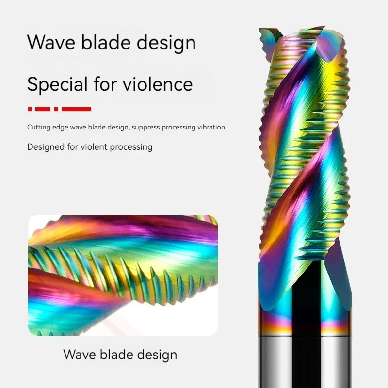 HRC60 Roughing End Mill Solid Carbide 3 Flutes For Metal Aluminum MDF Fiberglass Acrylic Wood Copper Plastic CNC Machine Tool Carbide Drill Bits