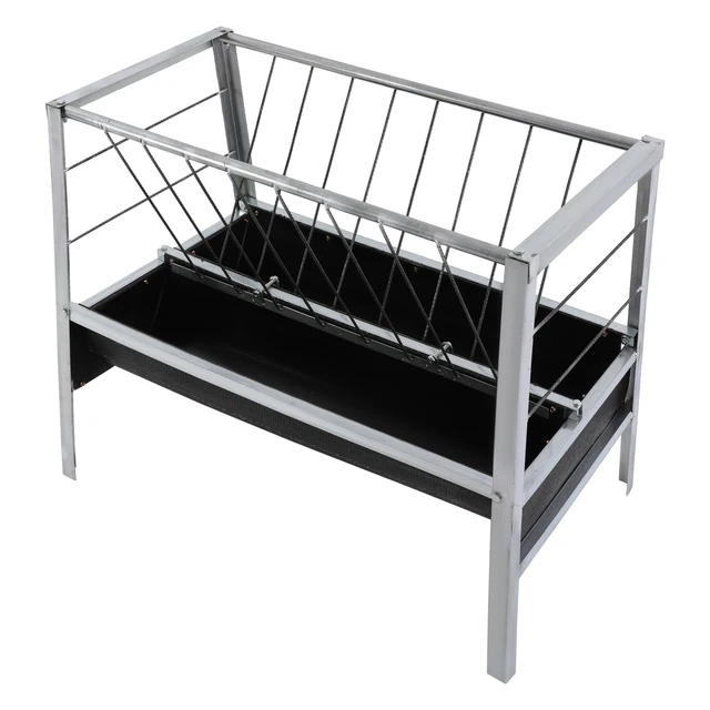 Livestock Feed Trough, 2-in-1 Grain& Hay Feeder for Goats Sheep, Large Capacity Feed Trough 100*65*85cm for Farms, Yards