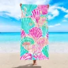 1pc ocean element beach towel, shell starfish printed large beach towel, outdoor swimming, vacation, camping beach towel 4