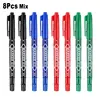 4/8Pcs Dual Tip Waterproof Oil Ink Permanent Paint Art Marker Fineliner Pen 0.5mm 1.0mm Office School Writing Drawing Stationery 5