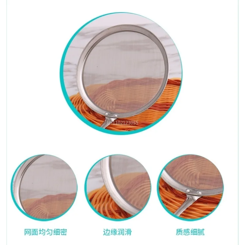Stainless Steel Fine Mesh Oil Pot Strainer Ladle Skimmer Fine Mesh Kitchen Accessories Kitchen Filter Spoon Hot Pot Filter