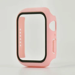Premium Tempered Glass Screen Protector with PC Bumper Cover for 46mm (Pink)