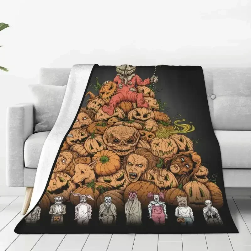 Halloween Trick R Treat Sam Pumpkin Warm Flannel Throw Blanket for Bedroom Office Bedspreads S72b9bff9cb1b461baeff9a683e62c52aA