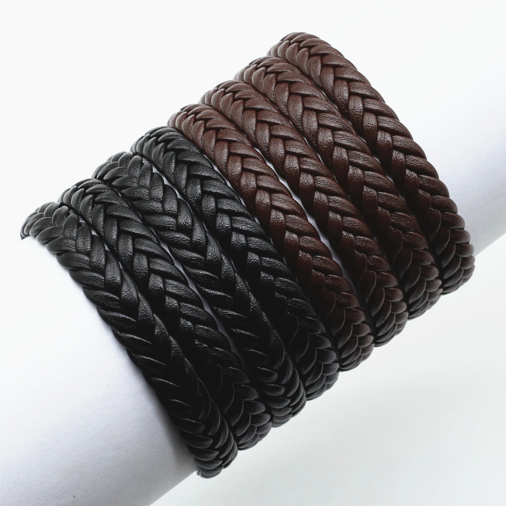 WestBull Plait Weave Black Brown PU Leather Men Bracelets Pulsera Women Bangle Male DIY Homme Jewelry Accessories