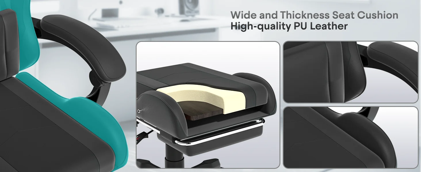 ergonomic gaming chair with footrset reclining