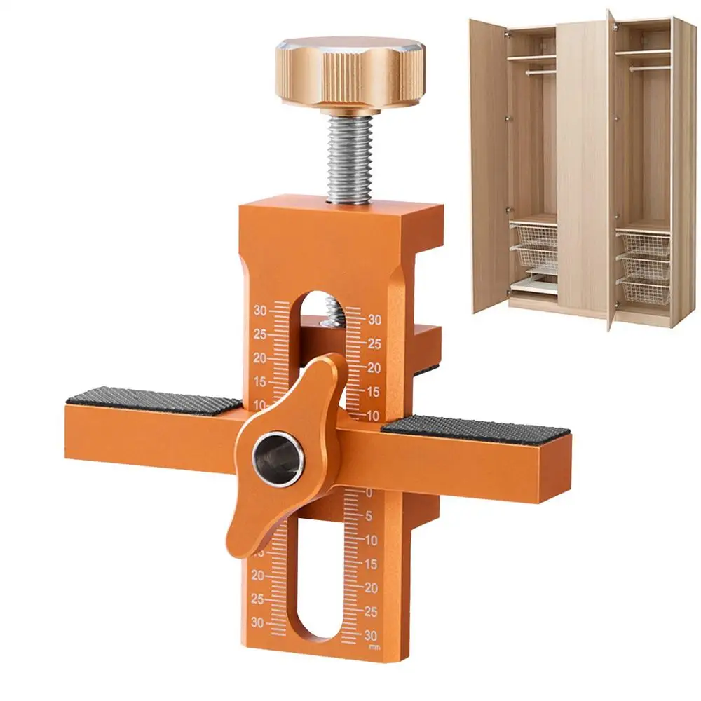 Cabinet Door Mounting Jig With Support Arm&Clamp Aluminum Alloy Tool For Installing Cabinets Adjustable Clamping Range 7-40mm
