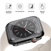 Coque pour Apple Watch 42/46mm (10), 45mm 41mm 38mm, protecteur d'écran en verre trempé + pare-chocs, iwatch série 9 8 SE 7 6 5 4 3 2 1 2