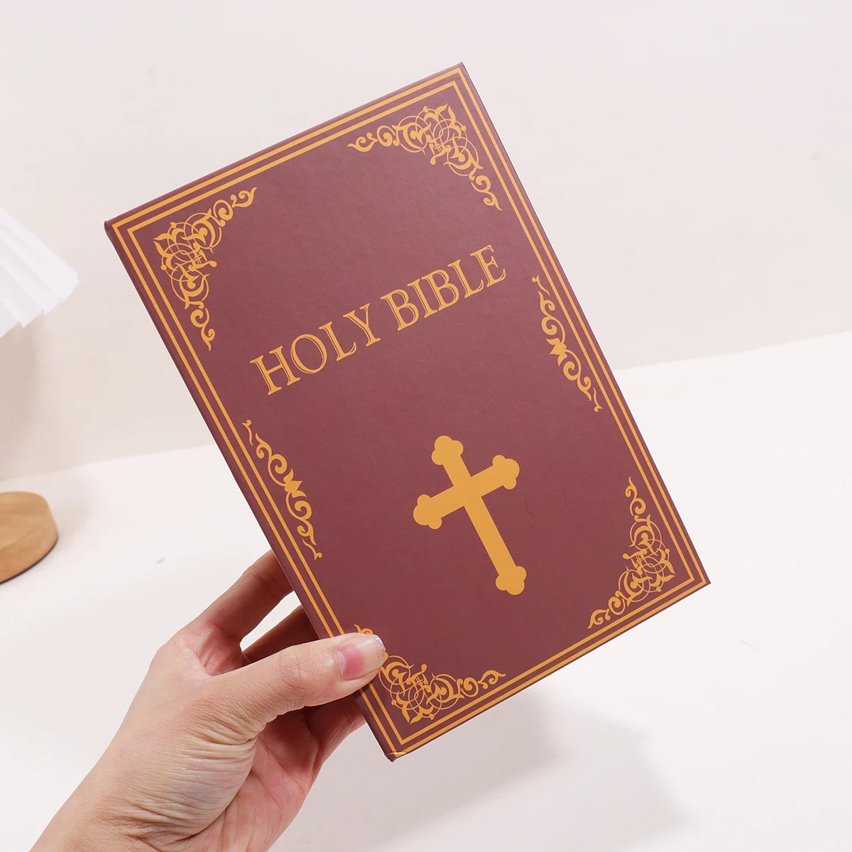 Hucha con forma de libro simulado, caja fuerte con llave, adorno vintage para el hogar, caja fuerte, regalo para ahorrar_voghion.com