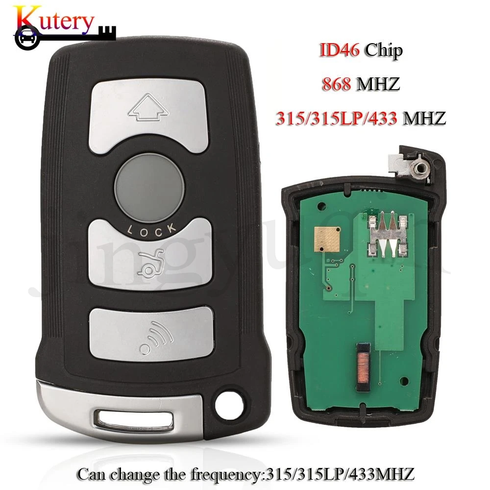 

jingyuqin 5PCS/Lot CAS1 System Remote Smart Car Key For BMW 7 Series E65 E66 315/315LP/433MHZ 868MHZ ID46 PCF7953 Chip With HU92