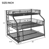 Twin Full Queen Triple Bunk Bed with Long and Short Ladder and Full-Length Guardrails,Black Kid Bed Boys Bed Children Furniture 6