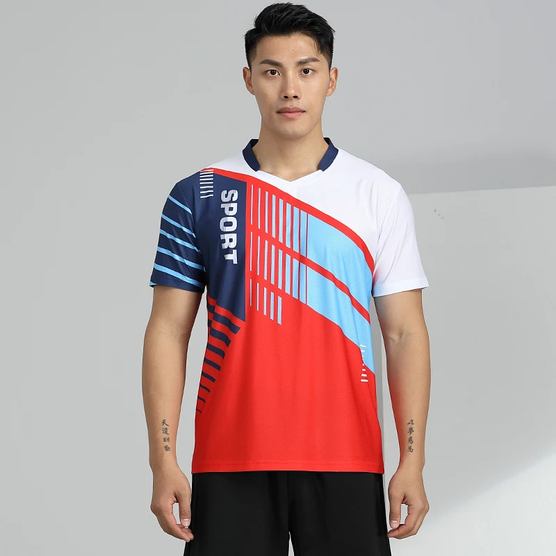 New Sports Tennis Shirts Men Badminton T-shirts Quick Dry Breathable Fashion Casual Jerseys Training Short Sleeved Golf Tee Top