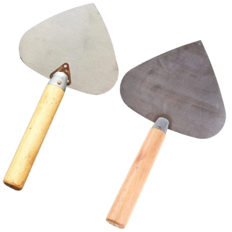 Manganese Steel Heart Shaped Round Shovel Plastering Trowel for Wall Floor Plastering Troweling Home Masonry Tools