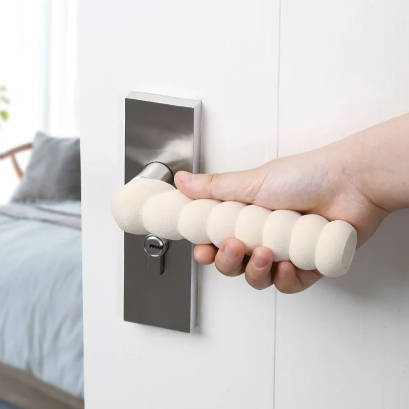 1pc Furniture Protector Safety For Kids Eva Foam Cover Door Handle Elastic Rubber Crash Pad Static-free door knob covers door handle covers