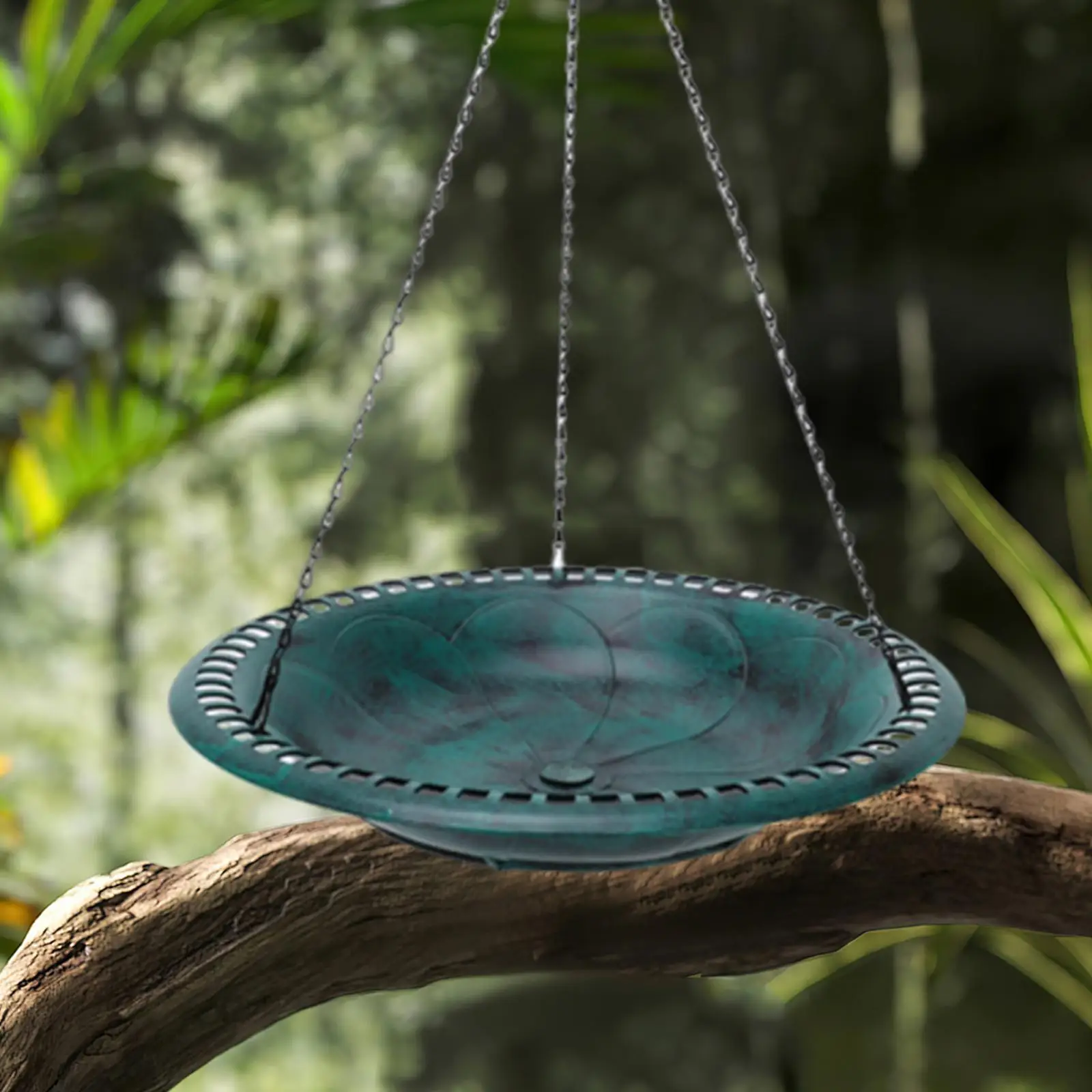 Hanging Bird Bath Bird Feeder for Patio Garden Water or Bird Seed Tray Lightweight Versatile Outdoor Bowl 43cm with 21inch Chain