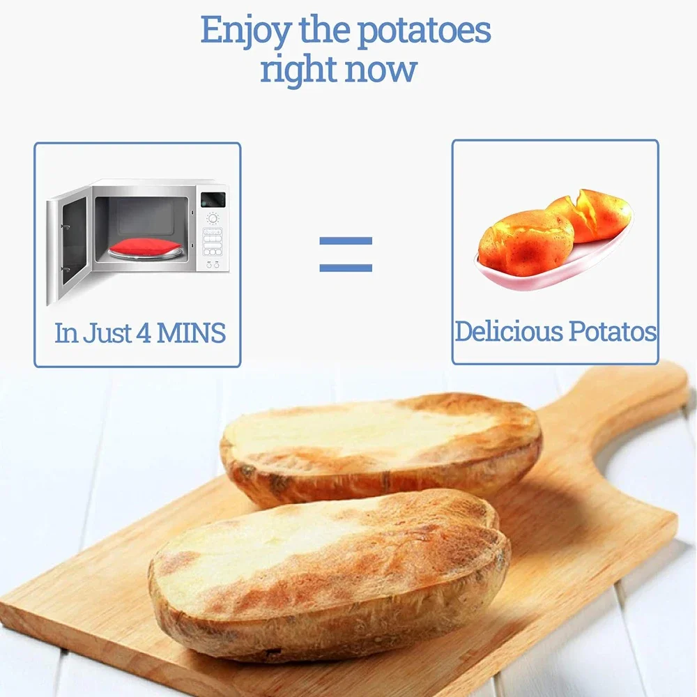 Microwave Potato Bag Reusable Express Microwave Potato Cooker Bag Baked Cooker Perfect Potatoes 4 Minutes Red Baked Pouch
