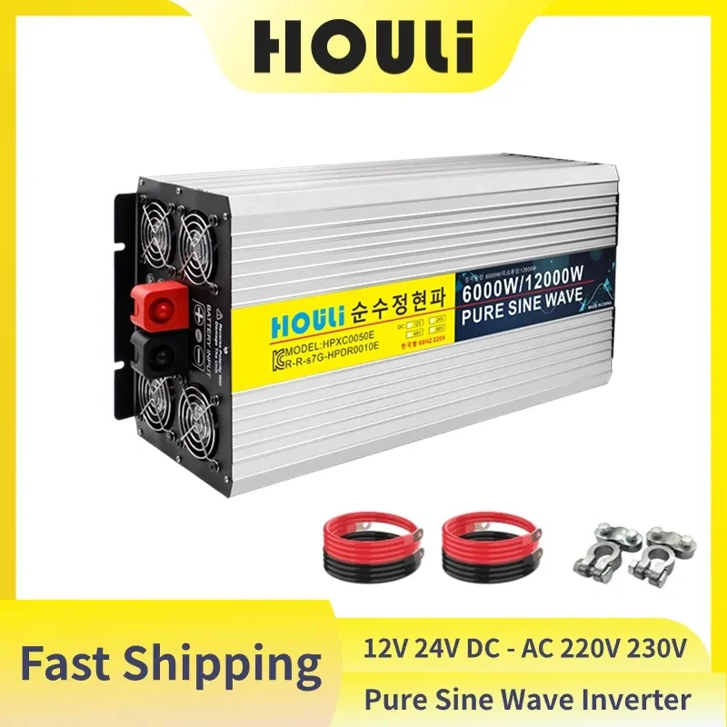 5000W 6000W 8000W 10000W 12000W Inverter a onda sinusoidale pura 12V 24V 48V DC a AC 220V convertitore di potenza auto solare Off Grid trasformatore