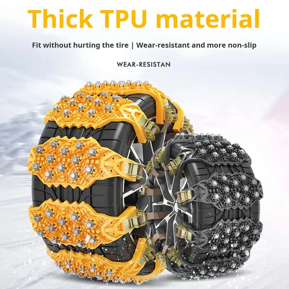 Adjustable Car Tire Chains Rustproof High Hardness Quick Fit Easy Installation Tire Chains Thickened Car Anti Skid