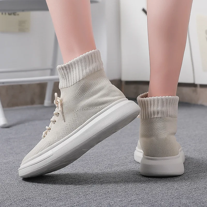 Spring Autumn New Women Fashion Elastic Socks Shoes Comfortable Breathable Casual Boots