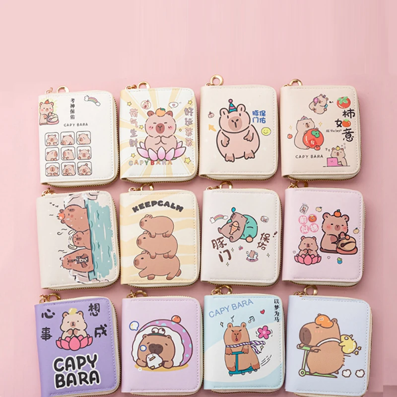 Cute Cartoon Short Capibala Versatile And Simple Change Bag Card Bag Wallet