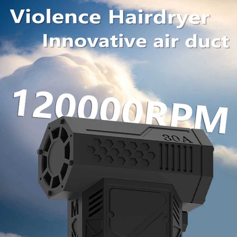 130000 RPM Mini Air Blower Handheld Electric Turbo Jet Fan Brushless Motor Violent Blower Wind Speed 52m/s Industrial Duct Fan 4
