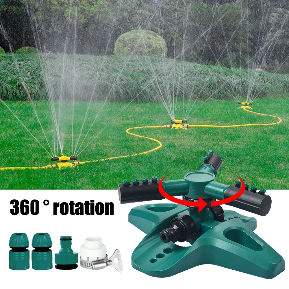 360 Degree Rotating Garden Sprinklers Automatic Grass Lawn Irrigation Device Set Large Coverage