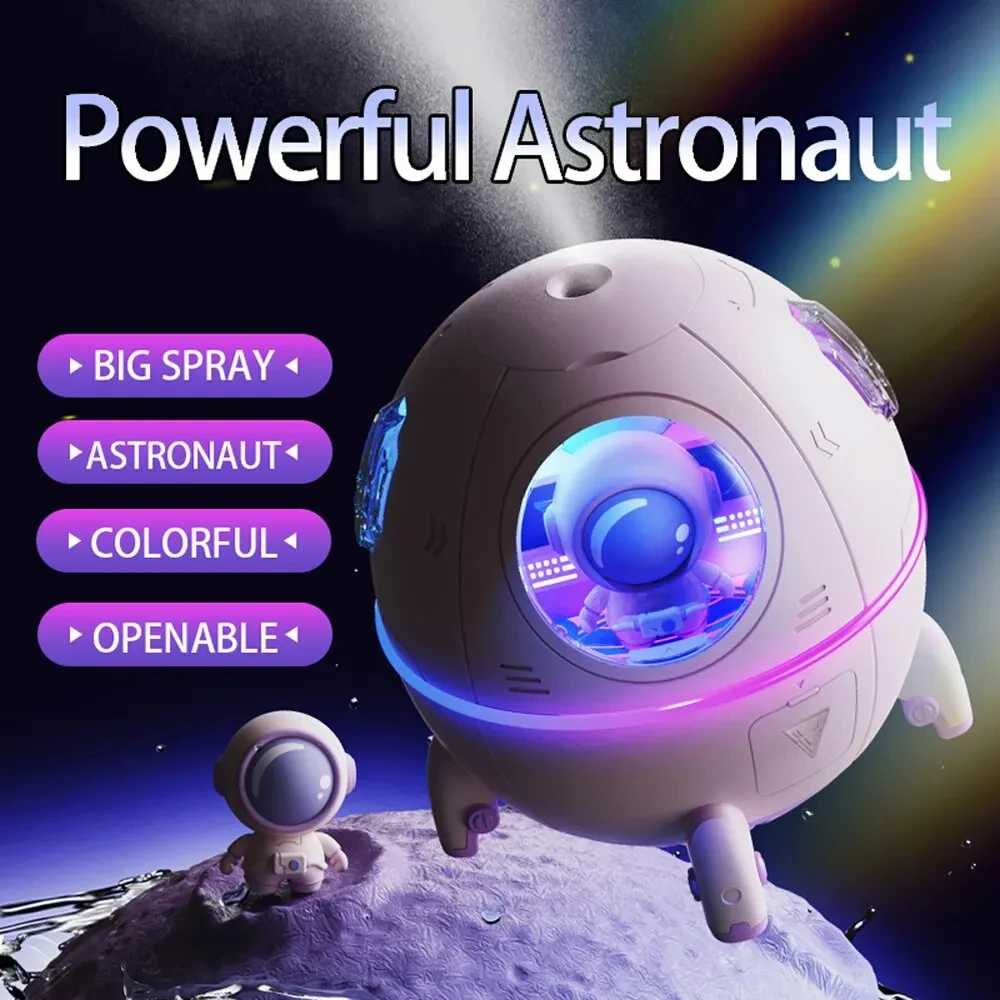 220ML Desktop Humidifier Portable USB Astronaut Air Humidifier Diffuser for Home With Colorful Light 2
