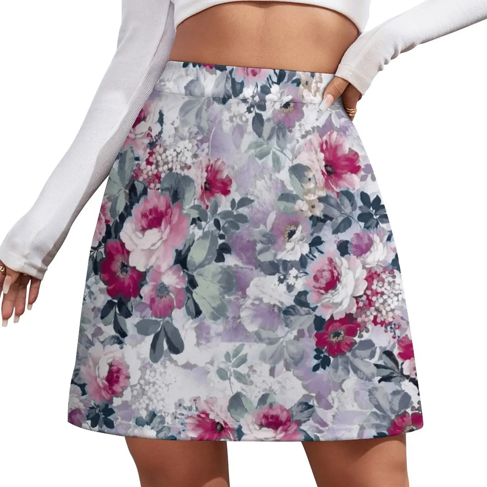 Beautiful Flowers Mini Skirt Clothes for summer Miniskirt Evening dresses rave outfits for women