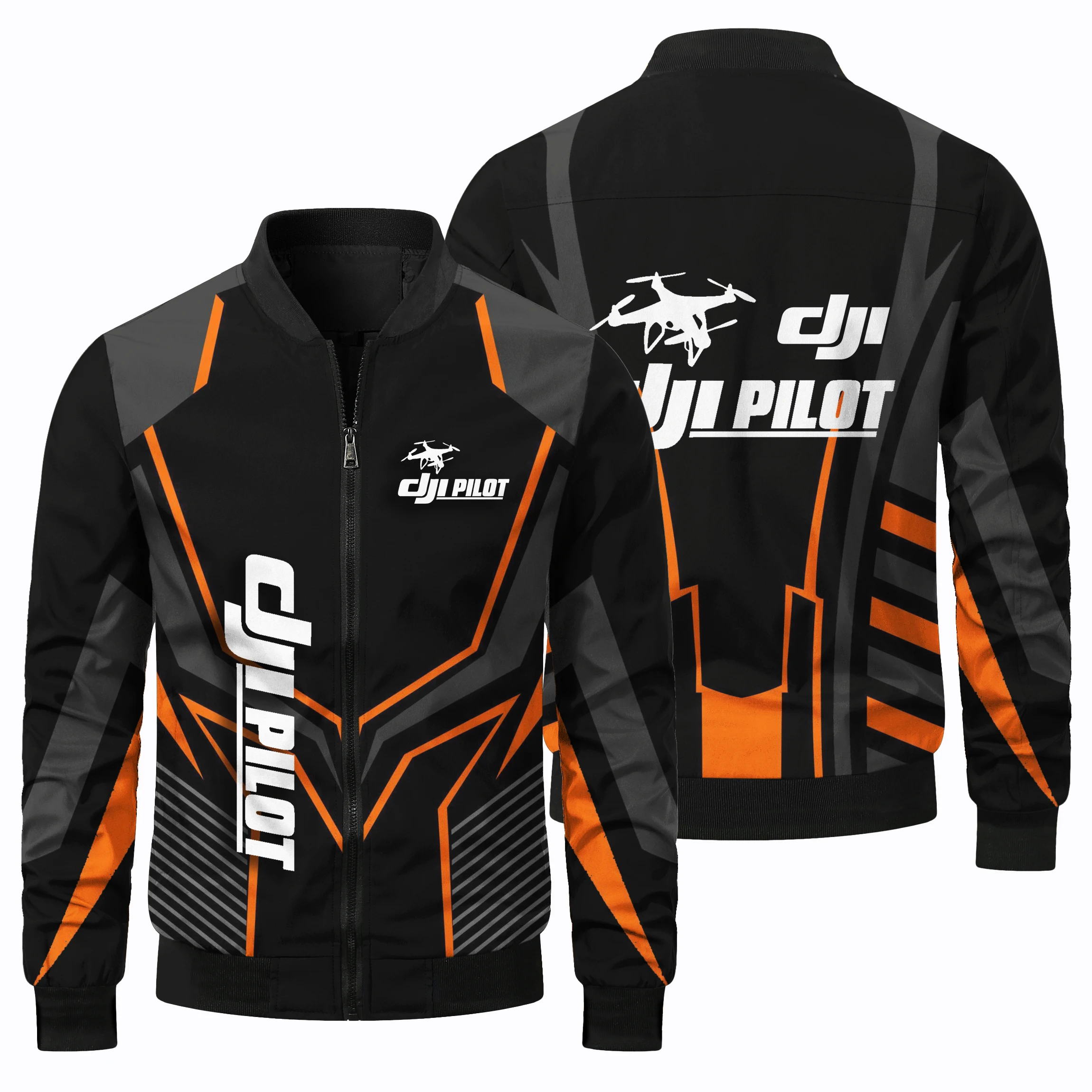 thumbnail image 2 of Chaqueta con cremallera para ciclismo todoterreno y deportes al aire libre de primavera y otoño para hombre, chaqueta de manga larga con estampado de dron en 3D, 2 of 5