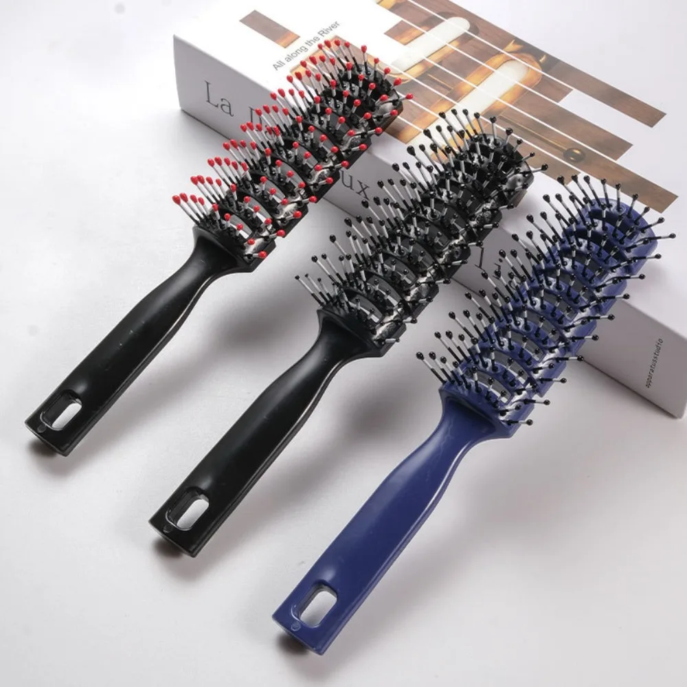 Professional Detangling Vent Brush Anti-static Plastic Curling Hairbrush Durable Anti-slip Massage Ribs Hair Comb Barber