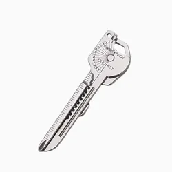 Compact 8 - in - 1 Multi - Tool Keychain with Folding Pliers and Emergency Carabiner Clip (Silver)