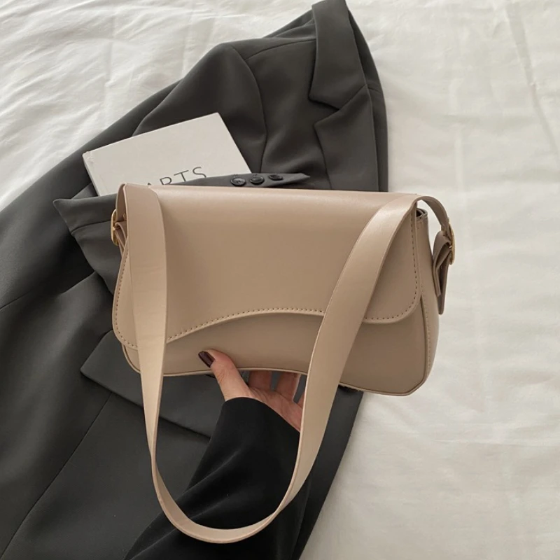 Borsa sotto le ascelle da donna, tinta unita 2025 Borsa a tracolla singola dal nuovo design alla moda, borse quadrate piccole con temperamento