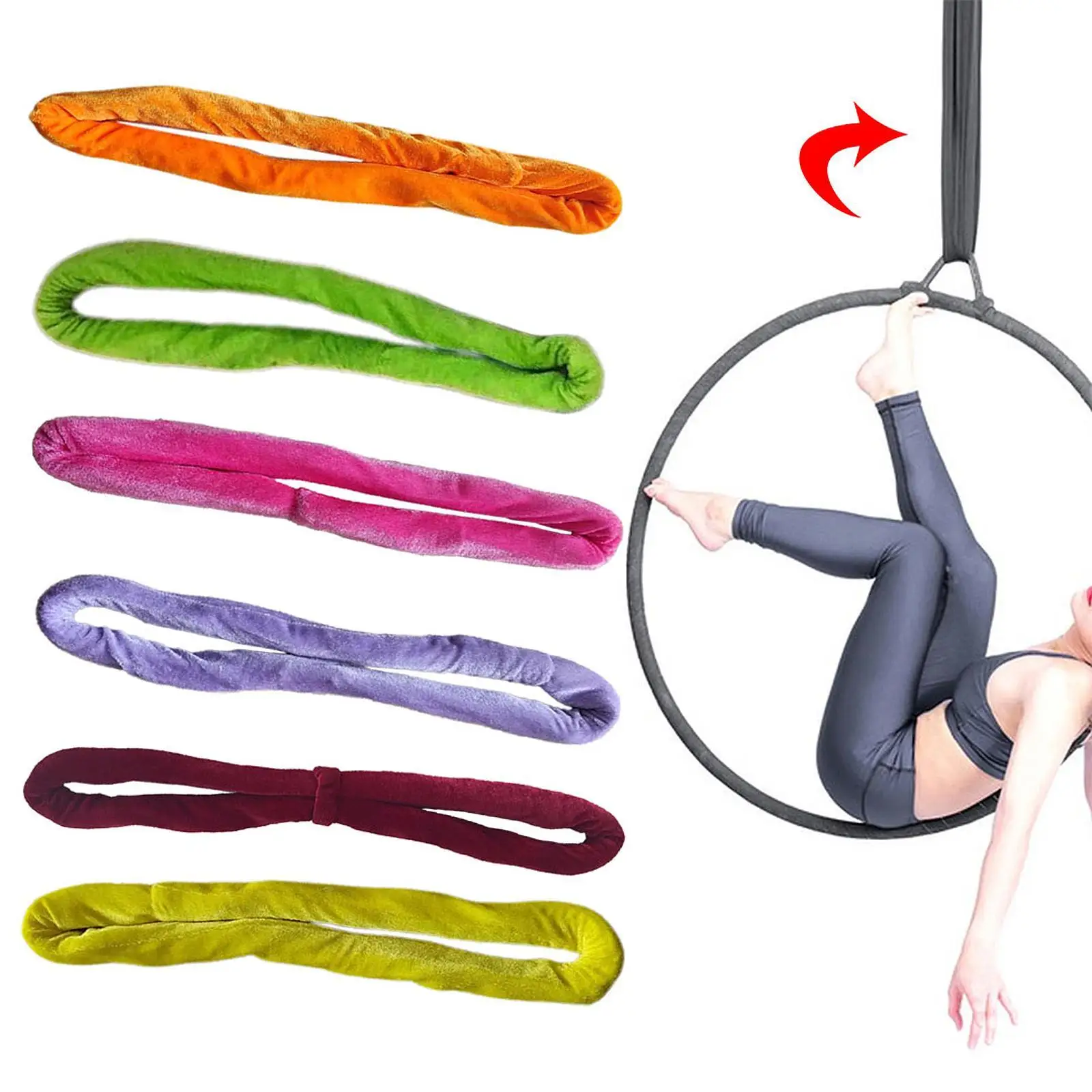 Lyra Hoop Hand Loop Foot Loop Pilates Yoga Accessory Dance Gymnastics Acrobatics Aerial Cube Pole Strap 16 inch yoga strap aerial yoga strap