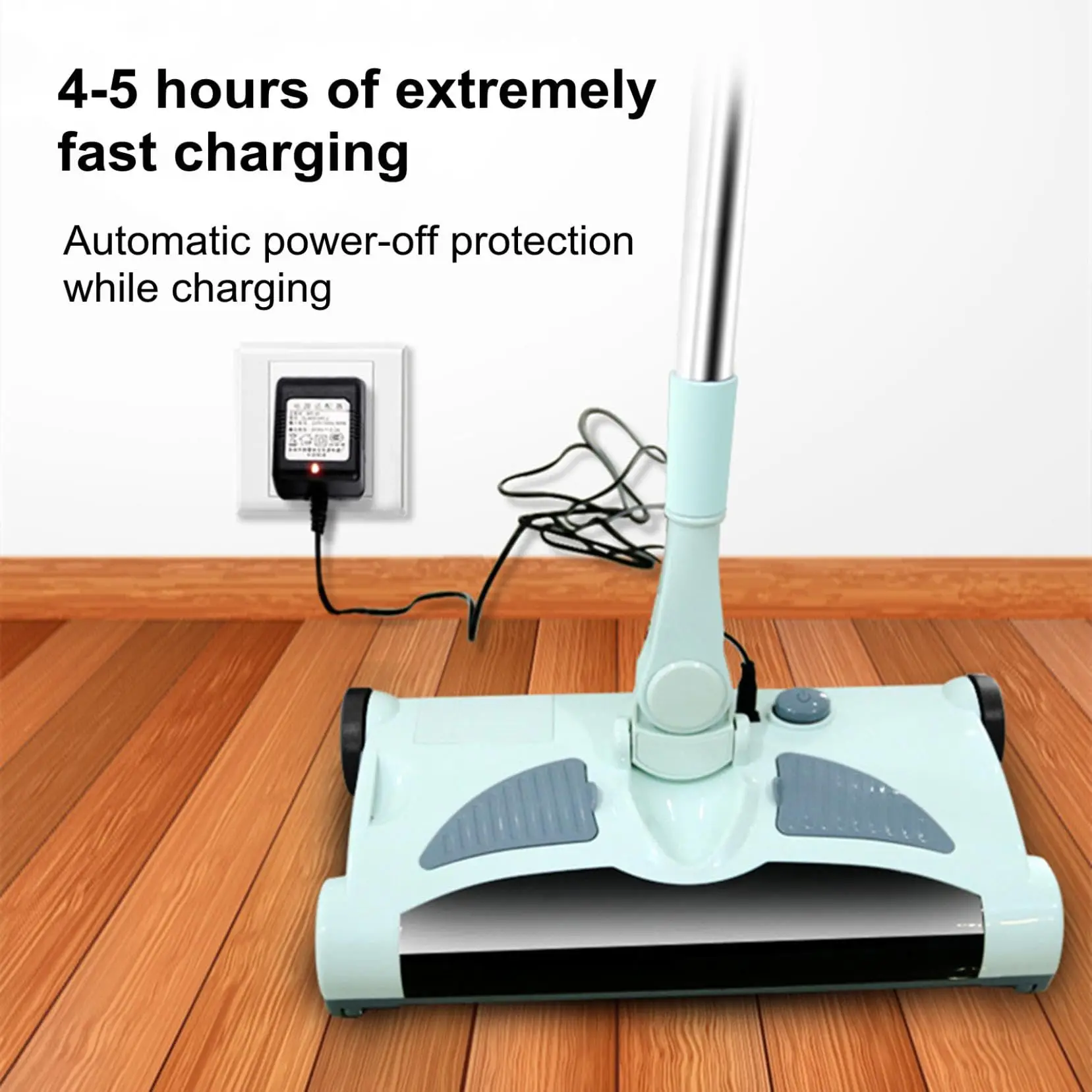 Electric Floor Sweeper Cordless Vacuum Broom Hand Push Carpet Sweeper Rechargeable Portable Vacuum Cleaner Mop