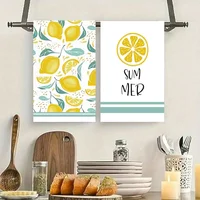 Lemon Dishwashing Cloth Watercolor Farmhouse Hand Dried Tea Towel For Thickened Kitchen Cooking Baking Cleaning Printed Fabric 1