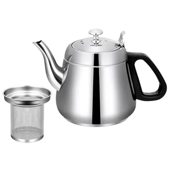 1.2L/1.5L Stainless Steel Teapot Coffee Pot Practical Modern Design Hot Water Teaware With Fine Filter To Brew Loose Leaf Tea