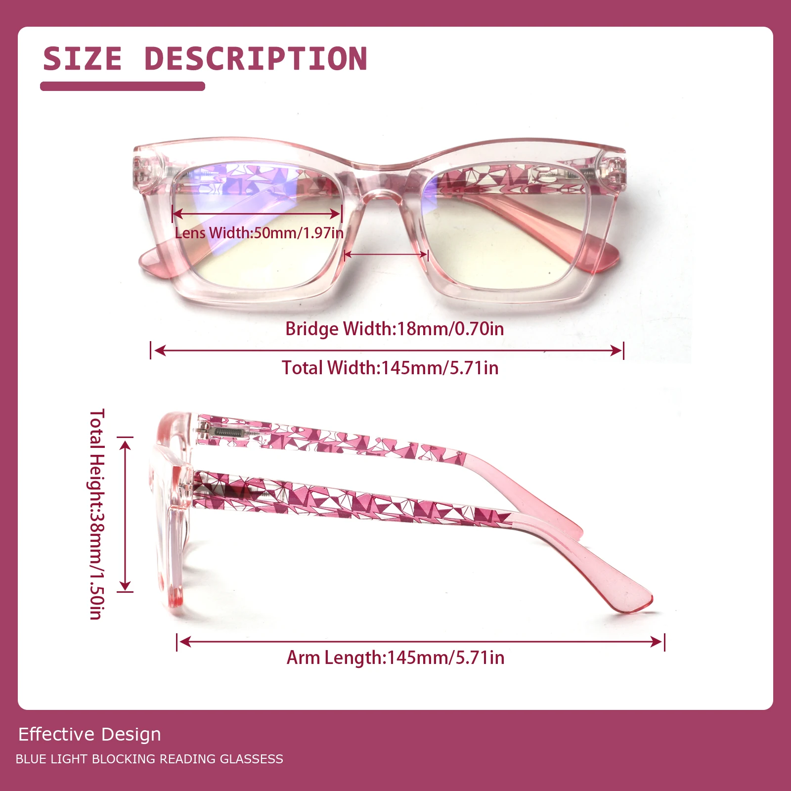 Turezing Reading Glasses For Women Blue Light Blocking Anti Fatihue Anti UV Fashion Printing Frame Prescription eyeglasses+0+4.0